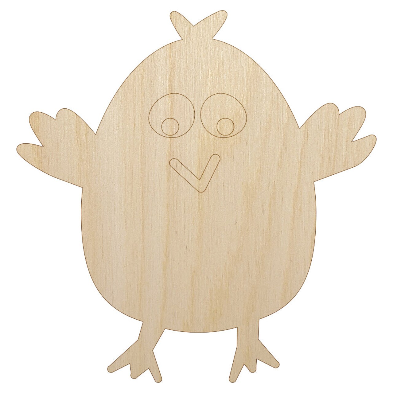 Wary Chicken Unfinished Wood Shape Piece Cutout for DIY Craft Projects